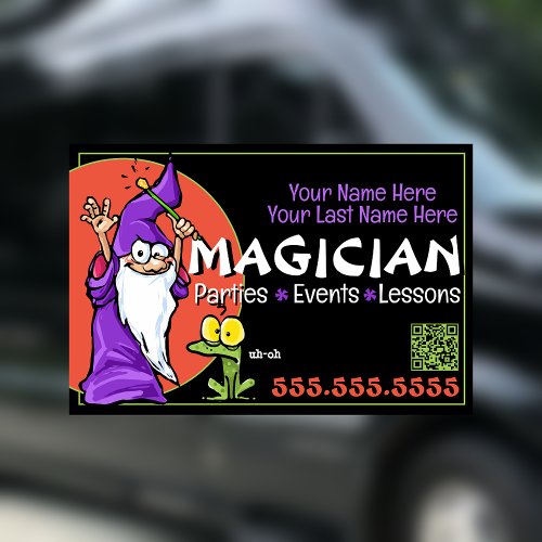Magician Magic Shows Party Entertainment  Car Magnet