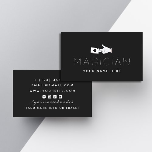 Magician Magic Tricks Ace Card Black White Modern 