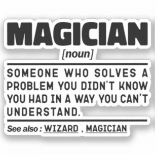 Magician Noun Definition Magic Lover Specialist Sticker