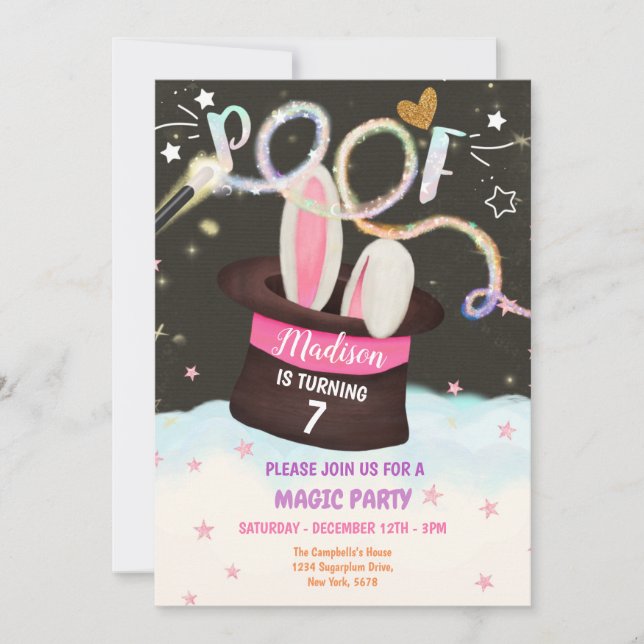 Magician Party invitation (Front)