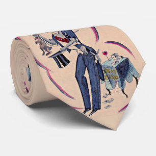 magician print neck tie