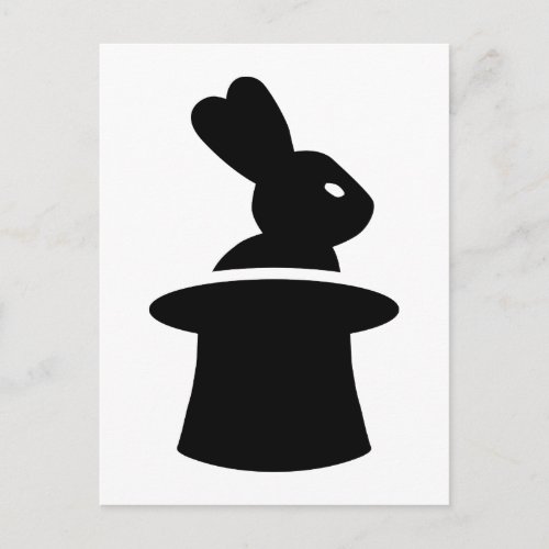 Magician rabbit top hat postcard