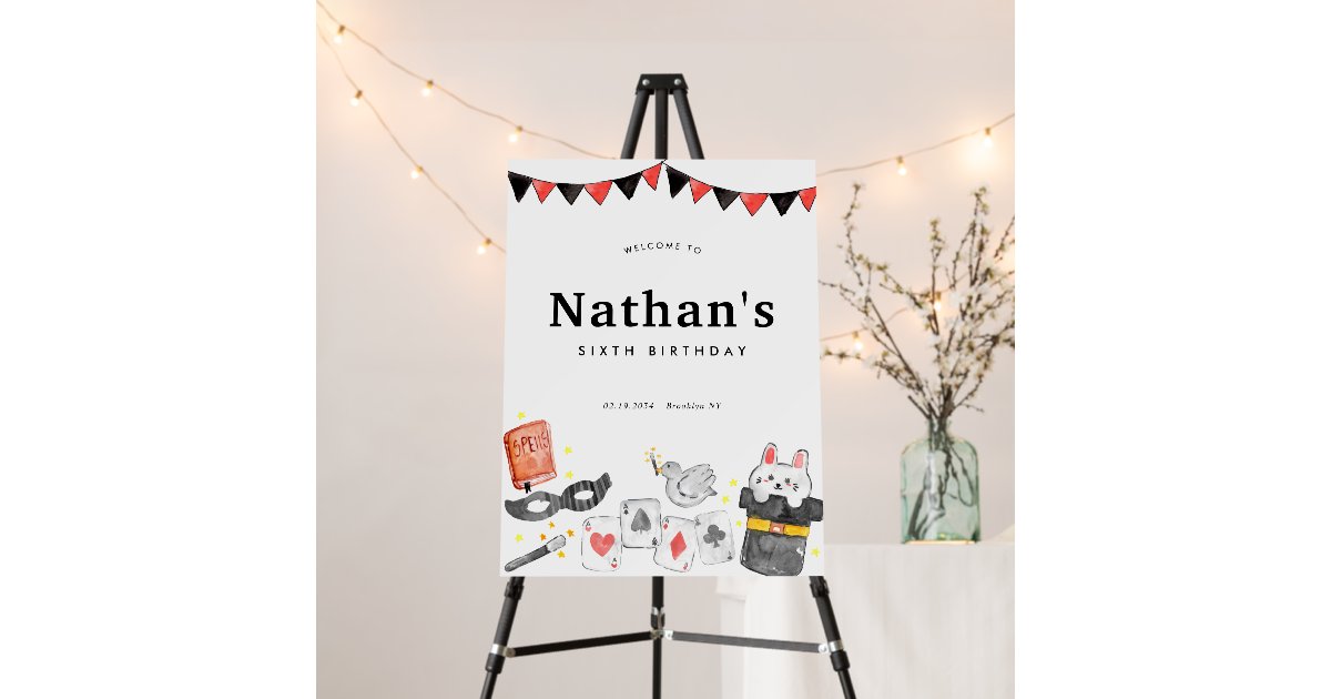 Using Magic Rabbit Wand Magician Rabbit Wand Magic Birthday Welcome Show Foam Board | Zazzle