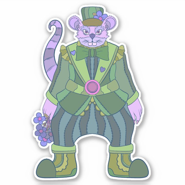 Magician Rat Sticker (Front)