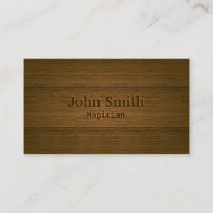 Magician Stylish Wood Embossing Business Card