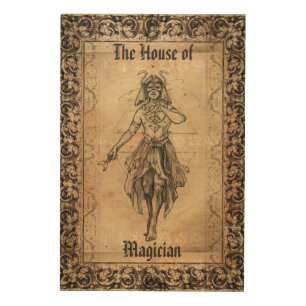 Magician Tarot card antique vintage artful Wood Wall Art