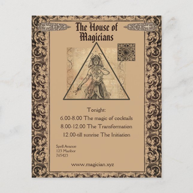 Magician Tarot card art personaliseable Flyer (Front)