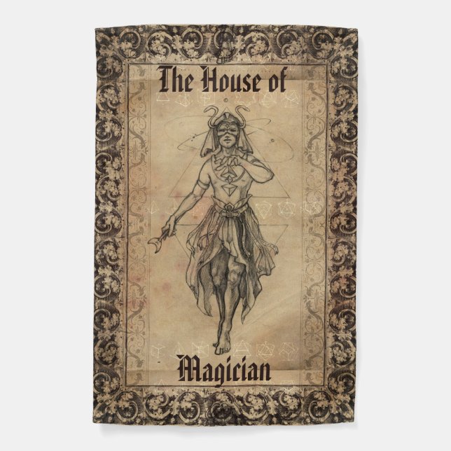 Magician Tarot card art personaliseable Garden Flag (Front)