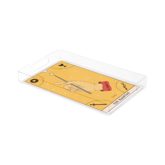 Magician tarot card Major Arcana infinity ability Acrylic Tray (Angled)