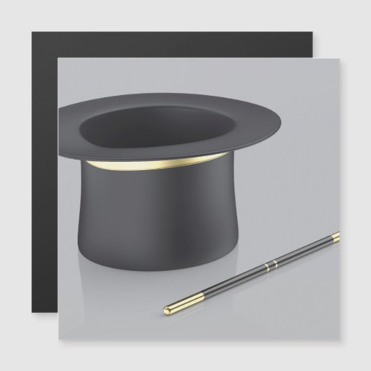 Magician top hat and magic wand (Front/Back)