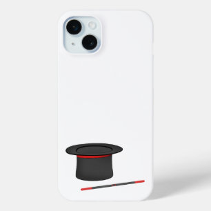 Magician top hat and magic wand iPhone 15 plus case
