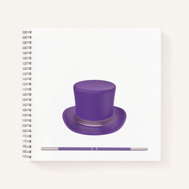 Magician top hat and magic wand notebook (Front)