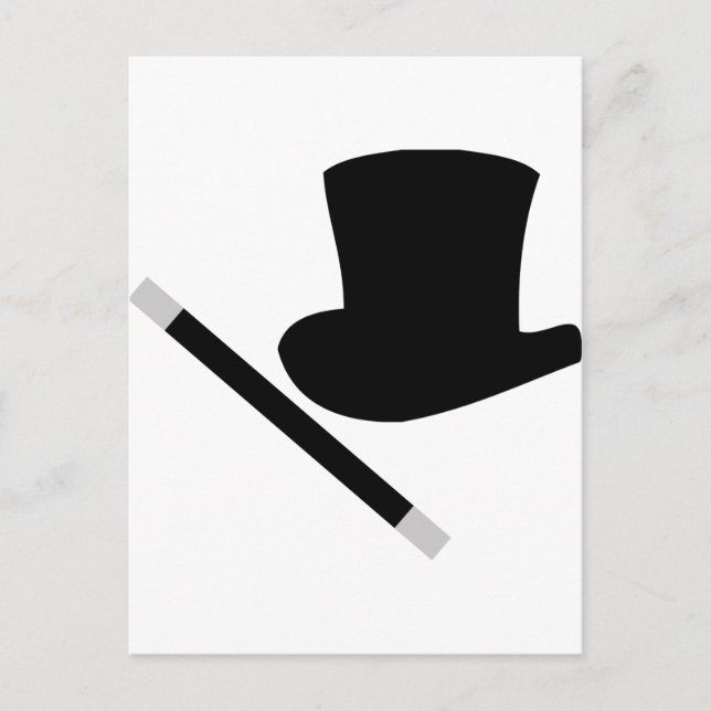 magician top hat and magic wand postcard (Front)