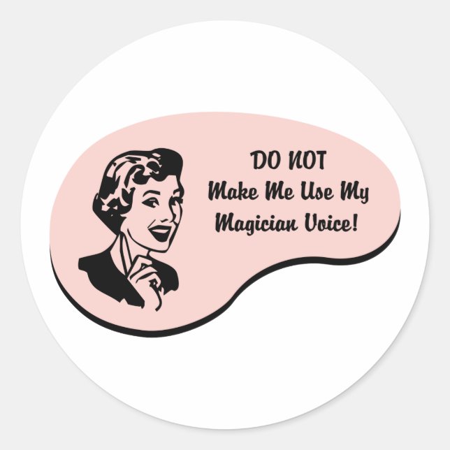 Magician Voice Classic Round Sticker (Front)