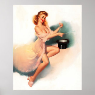 Magicians Assistant Pin Up Art Poster