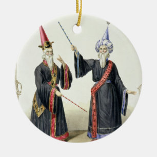 Magicians at the Carnival in Berlin, 1836 (colour Ceramic Ornament