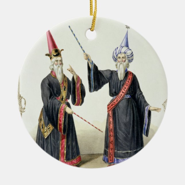 Magicians at the Carnival in Berlin, 1836 (colour Ceramic Ornament (Front)