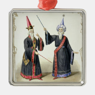 Magicians at the Carnival in Berlin, 1836 (colour Metal Ornament