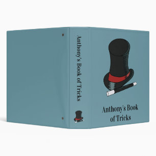 Magicians Hat and Magic Wand Personalized 3 Ring Binder