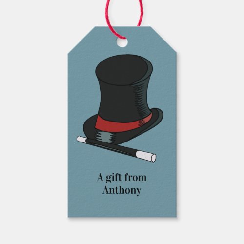 Magicians Hat and Magic Wand Personalized Gift Tags