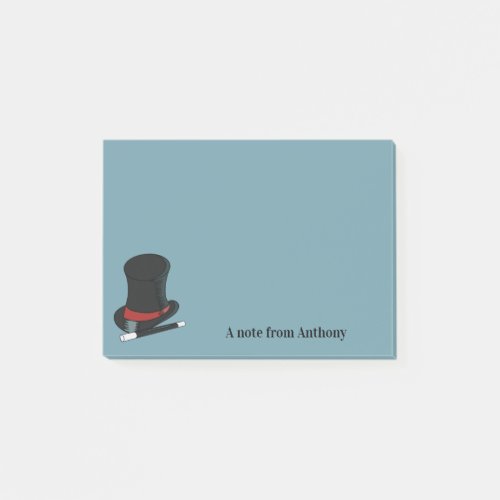 Magicians Hat and Magic Wand Personalized Post_it Notes