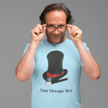 Magicians Hat and Magic Wand Personalized T-Shirt<br><div class="desc">Add a name or a custom message to create a personalized gift that's perfect for magicians of any age. This graphic tee has a realistic style illustration of a magician's hat in black and red and a magic wand in black and white with a name below the graphic.</div>