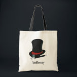 Magicians Hat and Magic Wand Personalized Tote Bag<br><div class="desc">Add a name to create a personalized gift that's perfect for magicians of any age. This tote bag has a realistic style illustration of a magician's hat and magic wand with a name below the graphic.</div>