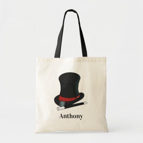Magicians Hat and Magic Wand Personalized Tote Bag