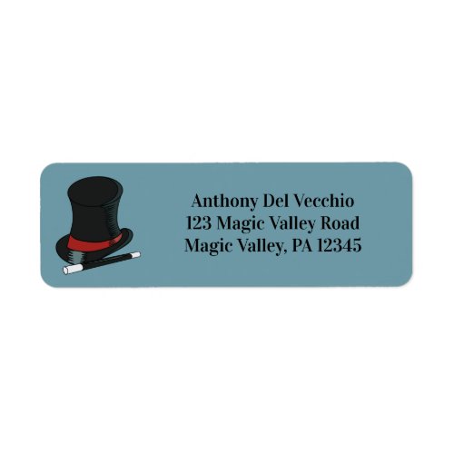 Magicians Hat and Magic Wand Return Address Label