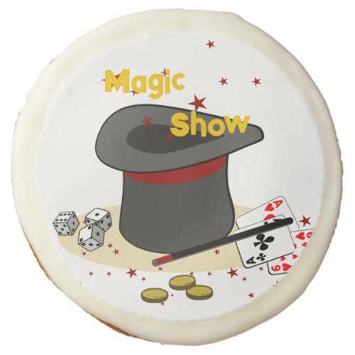 Magicians Hat Happy Birthday Red Kids Party Sugar Cookie