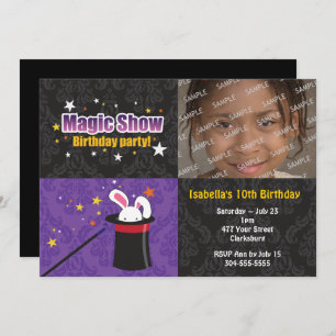 Magician's Rabbit Birthday Party Invitation