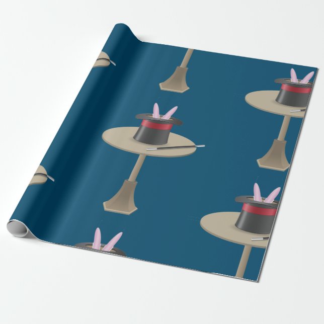 Magicians Rabbit In A Hat Wrapping Paper (Unrolled)