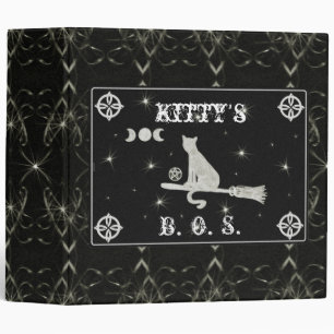 Magick Cat Black & White Book of Shadows 3 Ring Binder