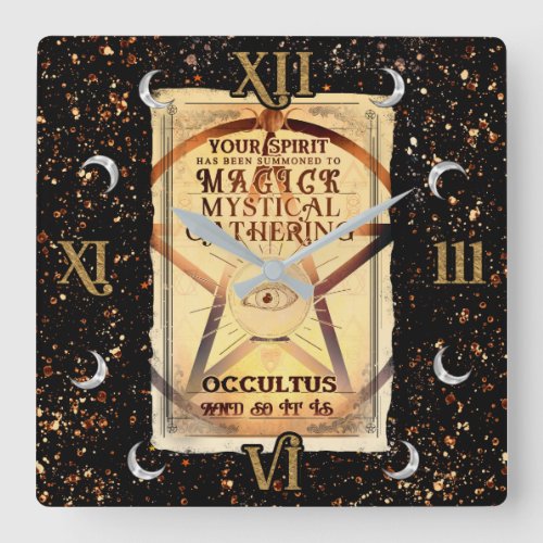 Magick Mystical Gathering Magic Fortune Teller Eye Square Wall Clock