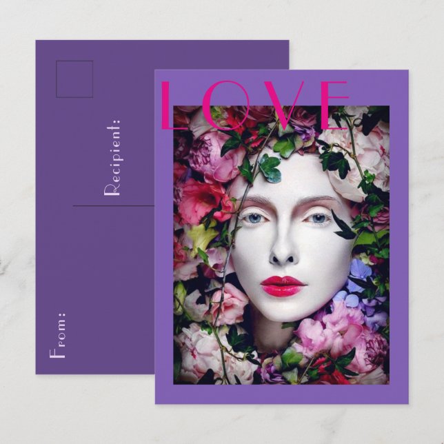 Magickal Flower Maiden Goddess Lavender Purple  Postcard (Front/Back)