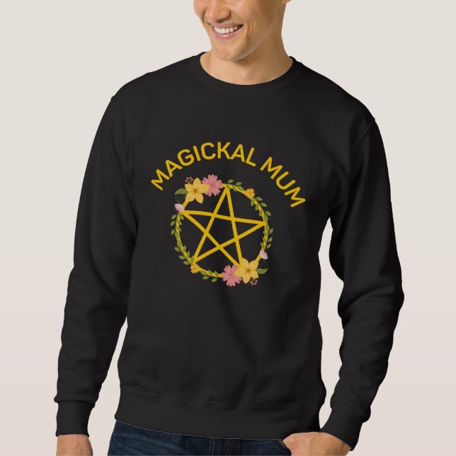 Magickal Mum Midsummer Pentacle Wiccan Pagan Cheek Sweatshirt (Front)