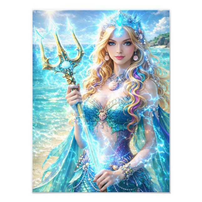 Magische Meeres-Göttin – Ozean Fantasy Poster (Front)