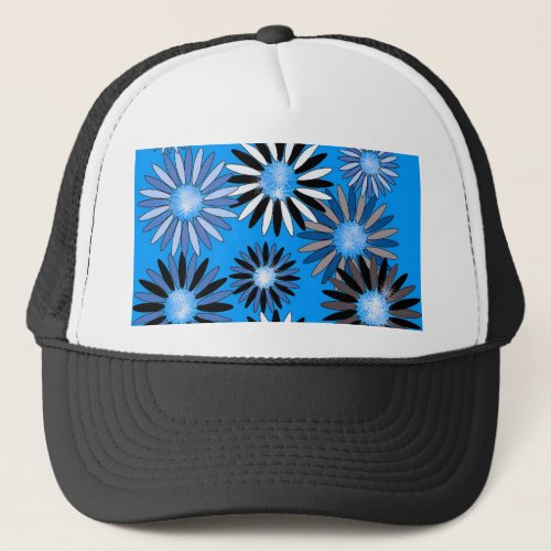 Magisches Blaues Blumen Muster Trucker Hat