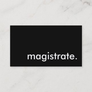 magistrate. business card