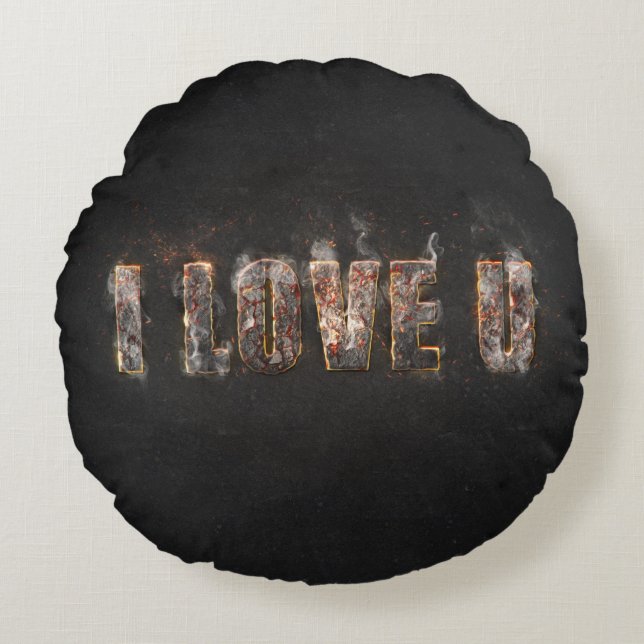 Magma Effect Round Pillow (Front)