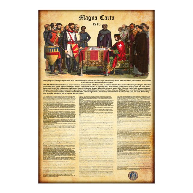 MAGNA CARTA 1215 - English Text Photo Print (Front)
