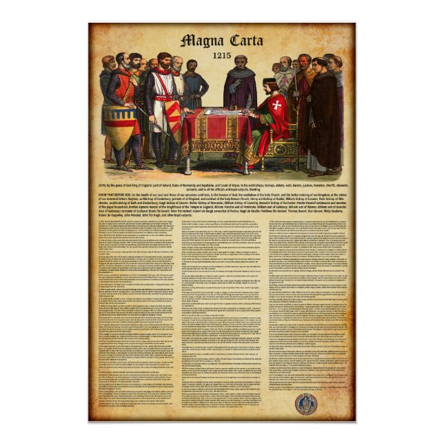 MAGNA CARTA 1215 - English Text Poster (Front)
