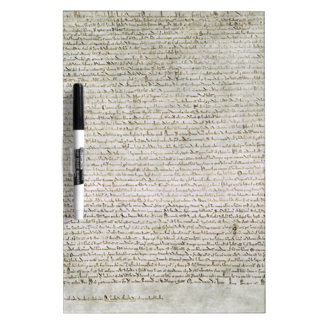 Magna Carta the Charter of Liberties 1215 Dry Erase Board (Front)