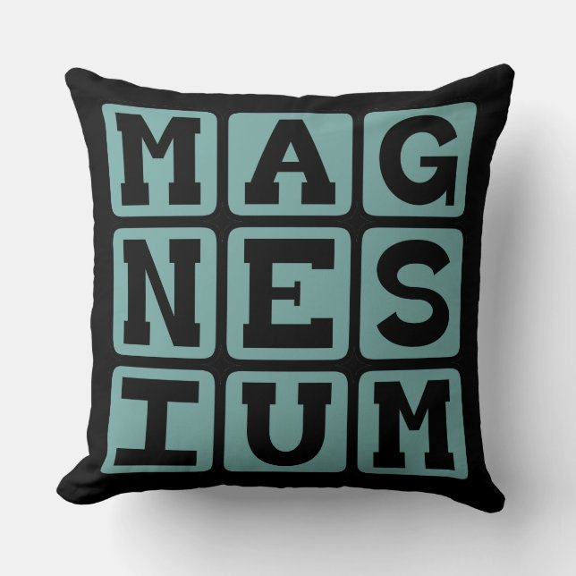 Magnesium, Chemical Element Throw Pillow (Front)