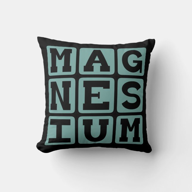 Magnesium, Chemical Element Throw Pillow (Front)