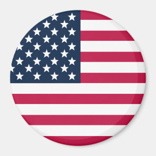 Magnet American Flag Round