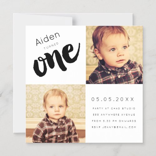 MAGNET Baby Boy Girl ONE 1st Birthday Photo Card