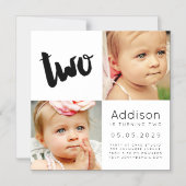 |MAGNET| Baby Boy Girl TWO 2nd Birthday Photo Card (Front)