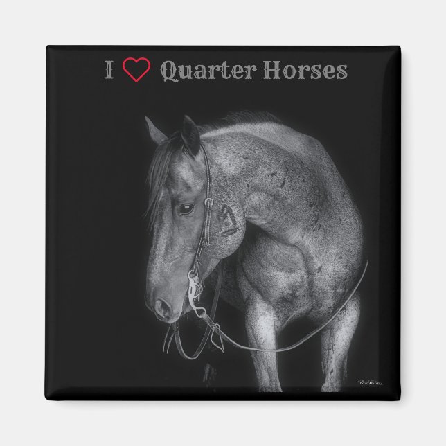 Magnet Black & White Quarter Horse (Front)