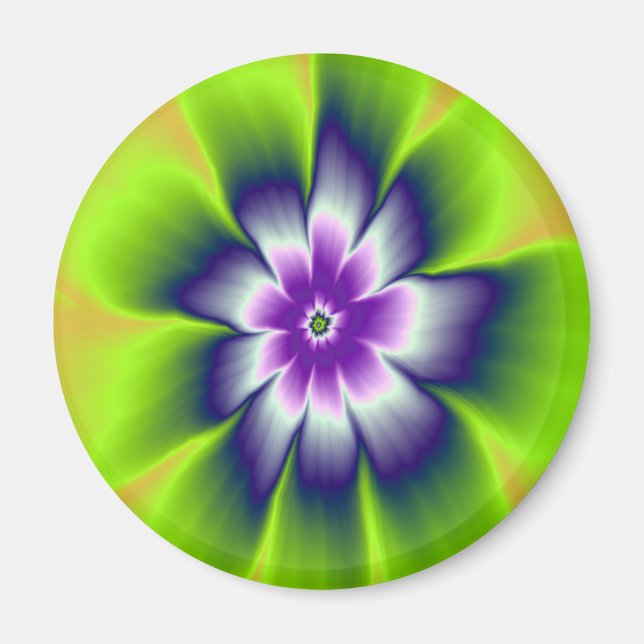 Magnet   Blue Green and Violet Daisy Flower (Front)